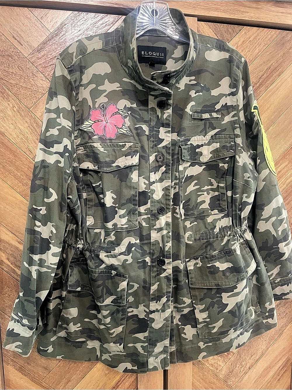 ELOQUII Women's Camo Utility Jacket